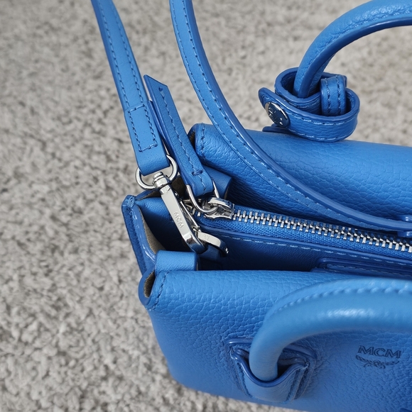 Authentic MCM Blue Leather Mini Bag - Picture 4 of 14